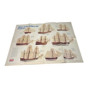 Vintage 1978 Ships of the Golden Age of Piracy Postern 30 x 24